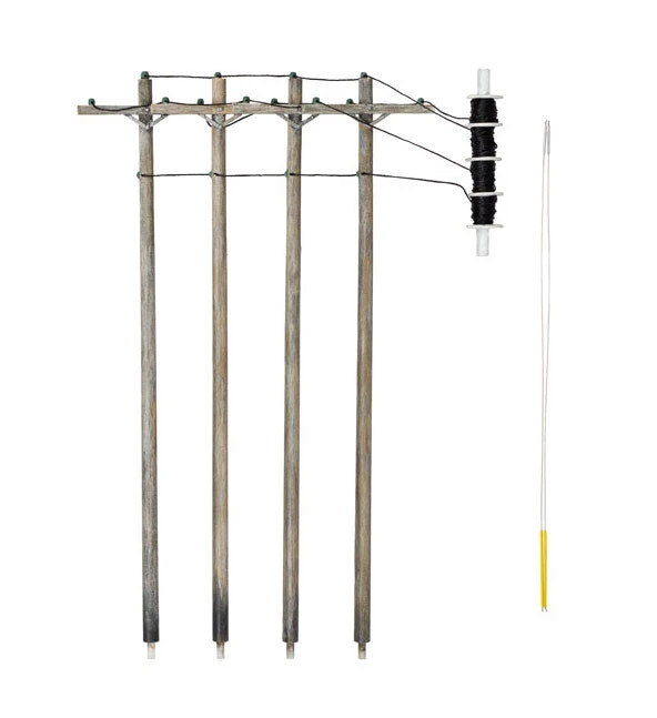 Woodland Scenics US2250 N Scale Pre-Wired Utility Poles With Single Crossbar 1 Woodland Scenics US2250 N Scale Pre-Wired Utility Poles With Single Crossbar