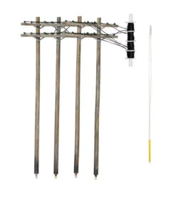Woodland Scenics US2251 N Scale Pre-Wired Utility Poles With Double Crossbars