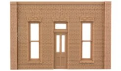 Woodland Scenics DPM 90104 O Scale Street / Dock Level Wall Sections - Rectangle Entry Door 2-Pack
